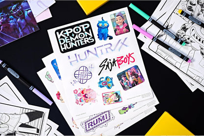 Kpop Demon Hunters Art Case (40+Pcs), Coloring & Sticker Craft Kit