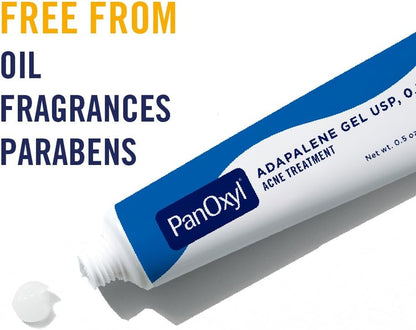 Adapalene 0.1% Leave-On Gel, Retinoid Gel Acne Treatment, 30-Day Supply, Acne Prone Skin, Oil, Fragrance, and Paraben Free, 0.5 Oz