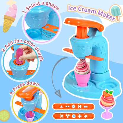 3 in 1 Color Dough Kitchen Creations Set, 12 Colors Dough