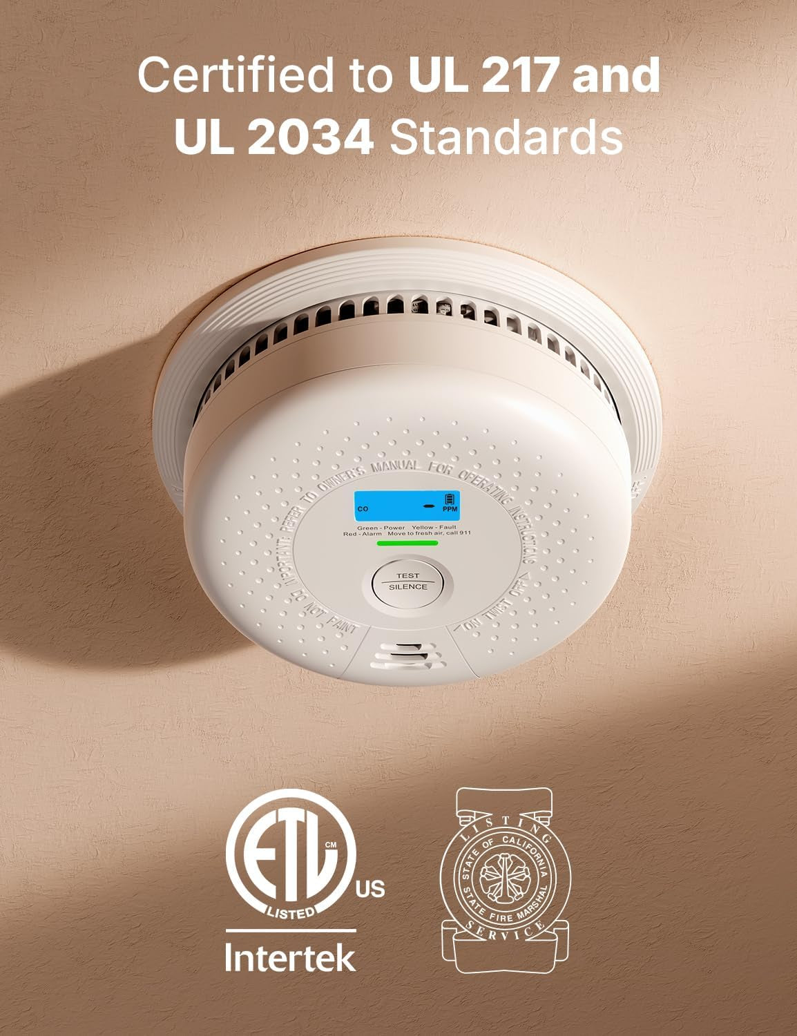 Smoke Detector and Carbon Monoxide Detector, SC01, 1-Pack