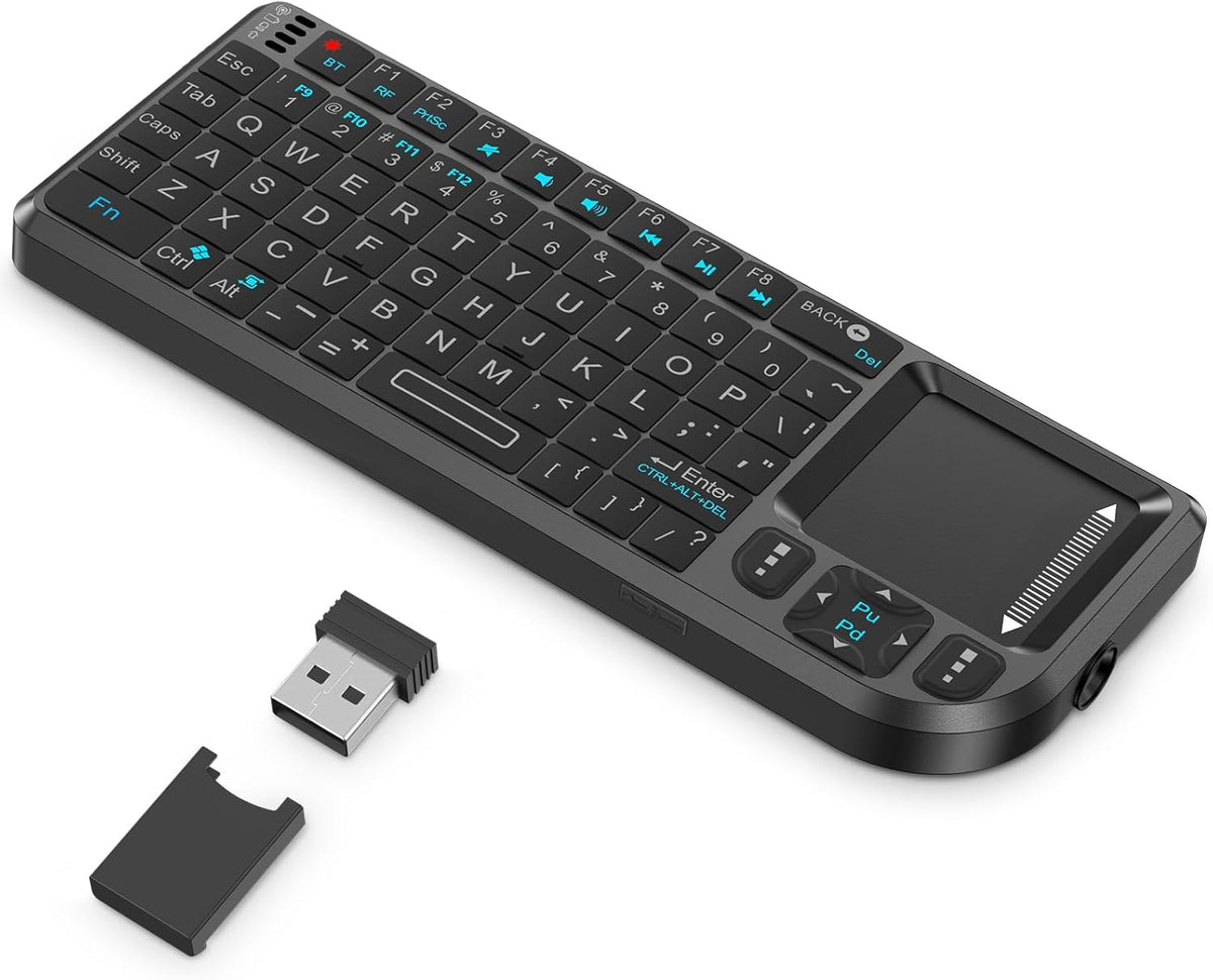 K808 Mini Keyboard with Touchpad, 2.4G + BT, with 7-Color Backlight