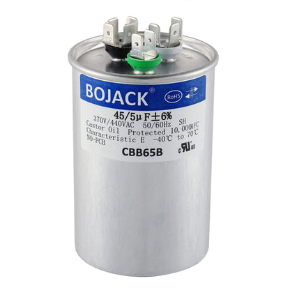 45+5 Uf 45/5 MFD ±6% 370V/440VAC CBB65 Dual Run Circular Start Capacitor for AC Motor Run or Fan Start or Condenser Straight