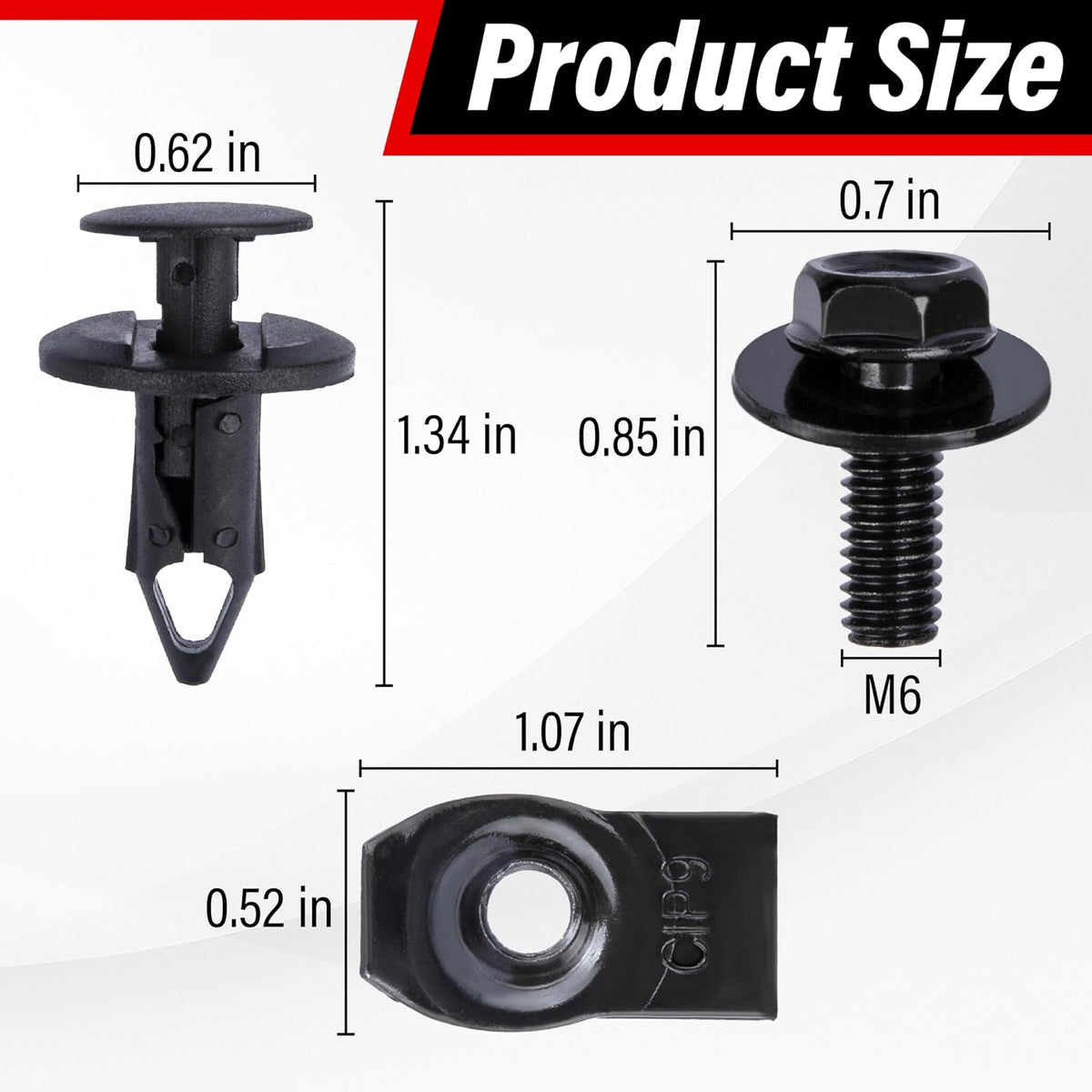 45PCS Engine under Cover Splash Shield Guard Body Bolts Screws (Black)