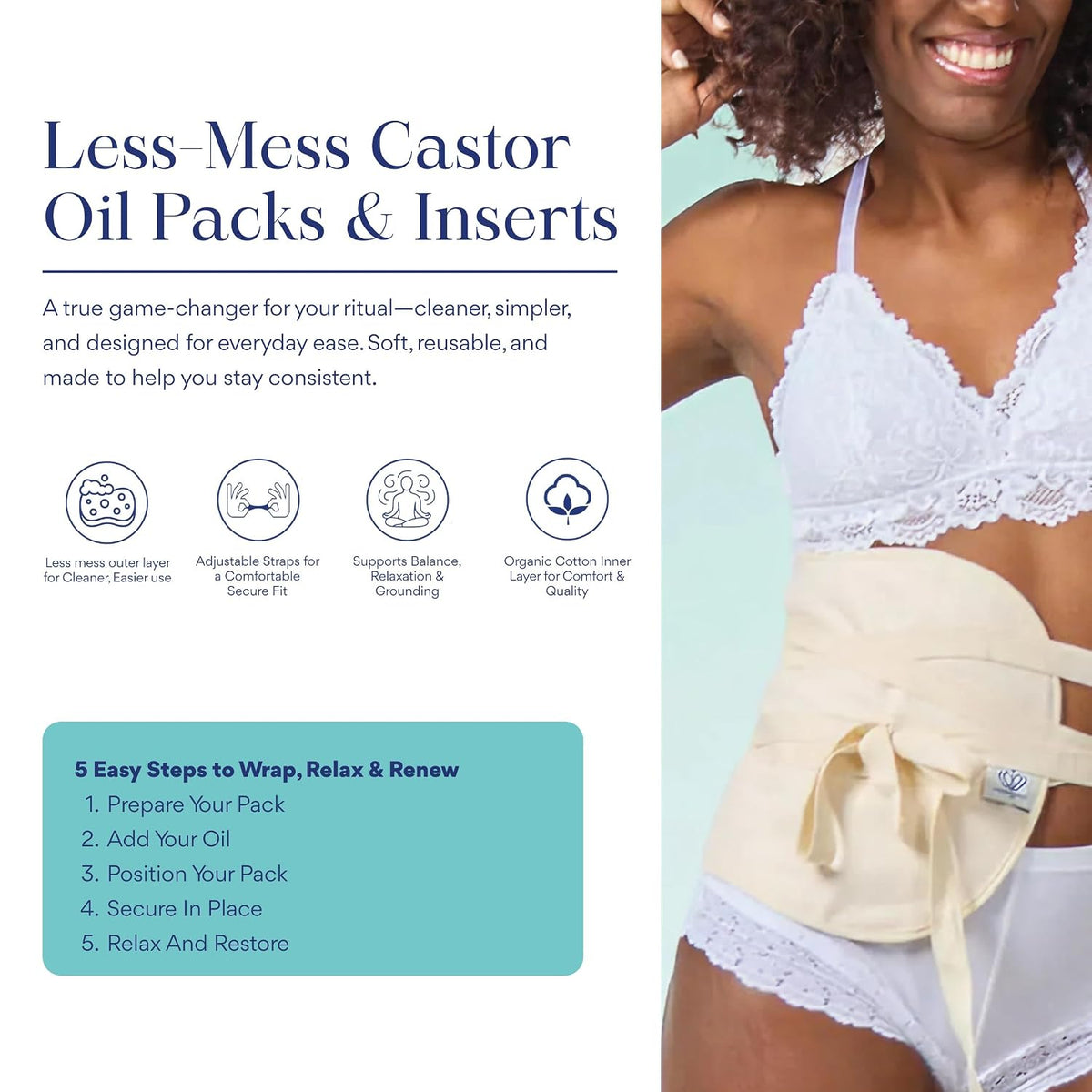 Organic Cotton Flannel Castor Oil Pack