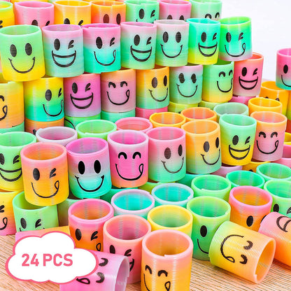 24 Pcs Mini Spring Party Favors for Kids 3-5 4-8, Goodie Bags Stuffers for Birthday Party, Classroom Prizes Kids Prizes, Small Bulk Toys Gifts (4 Smile)