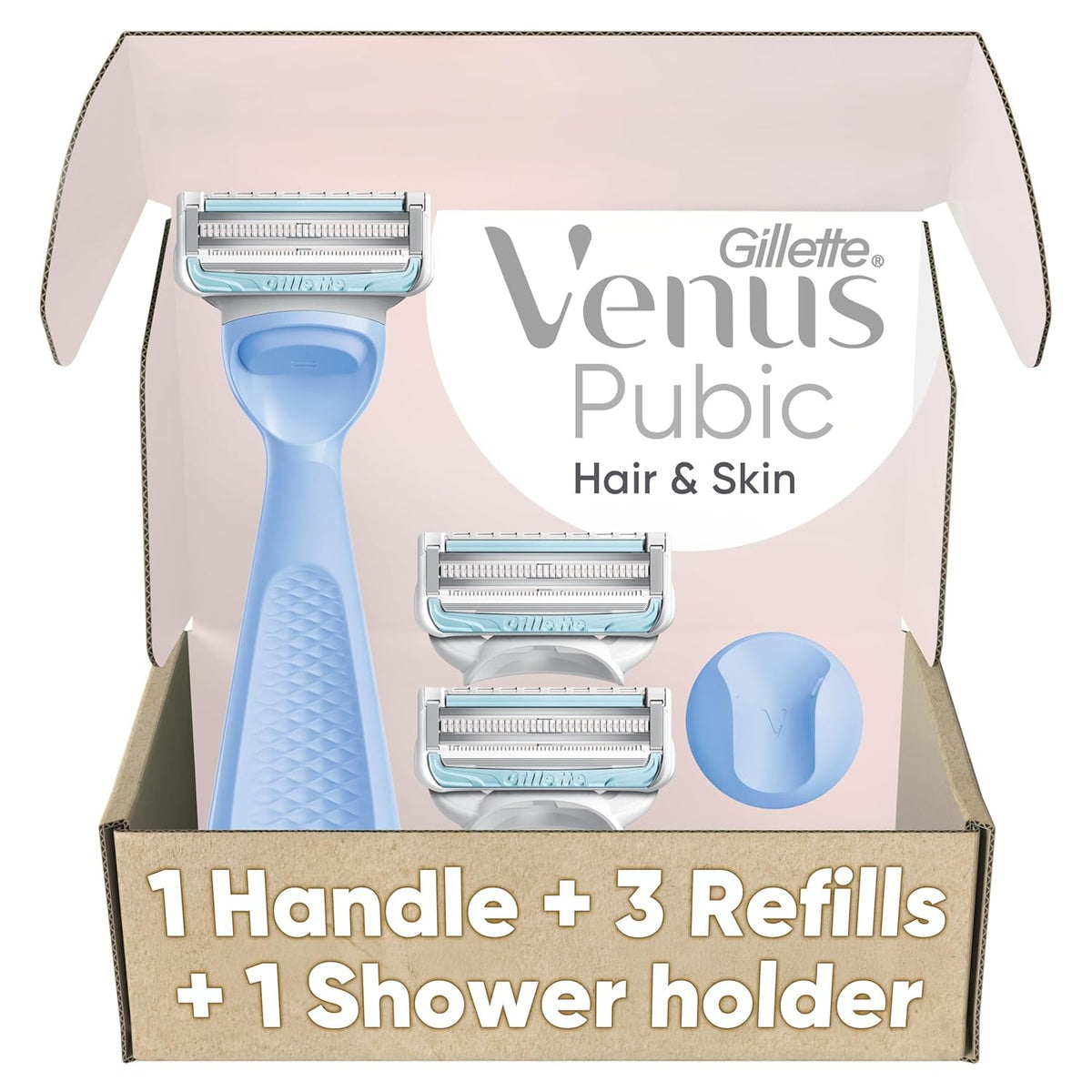 Intimate Grooming Women'S Razor for Pubic Hair and Skin, Bikini Razor, Handle + 3 Razor Refills