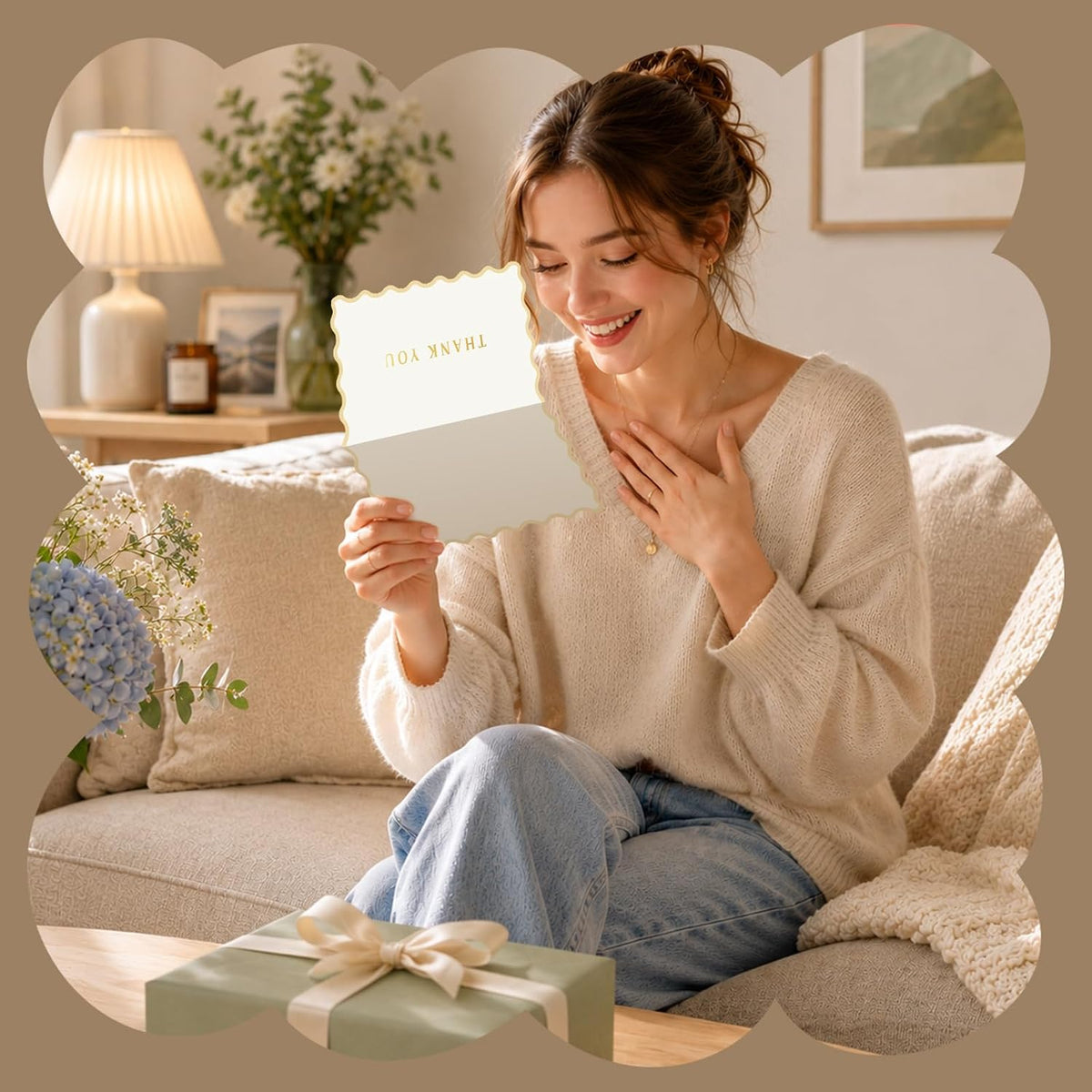 Thank You Cards Set of 30 with Envelopes and Stickers - Elegant Blank Cards