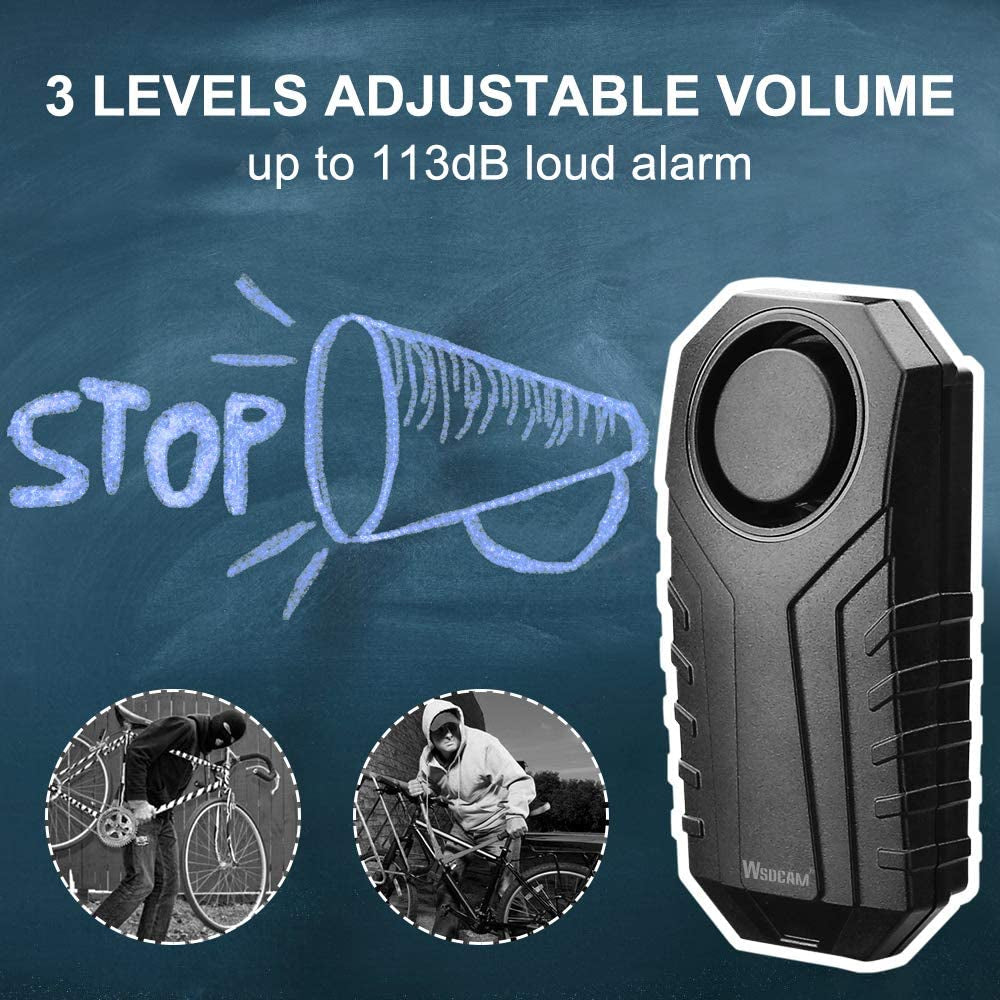 113Db Bike Alarm Wireless Vibration Motion Sensor Waterproof Motorcycle Alarm with Remote