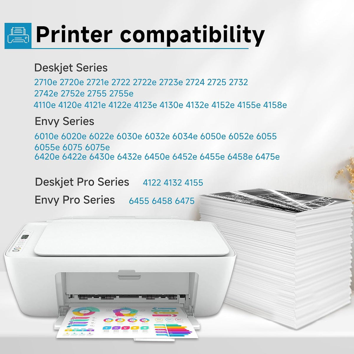 67XL Ink Cartridges Black/Color Combo Pack Replacement for HP 67 Ink XL