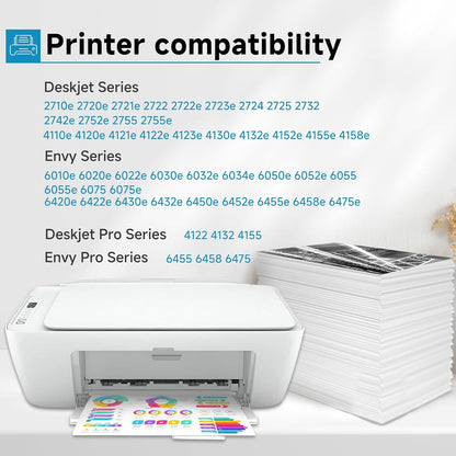 67XL Ink Cartridges Black/Color Combo Pack Replacement for HP 67 Ink XL