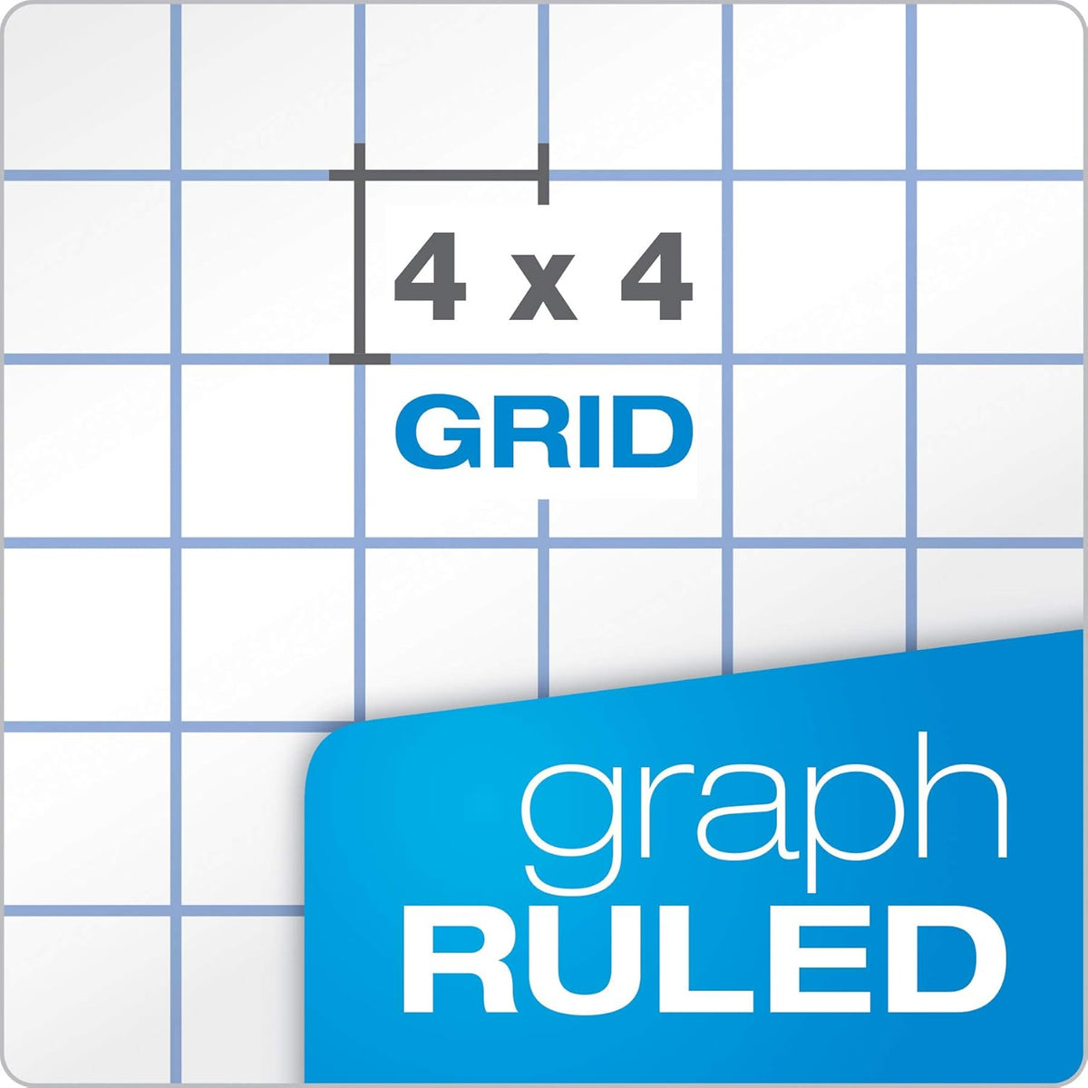 Filler Paper, 8-1/2" X 11", 4 X 4 Graph Rule, 3-Hole Punched, Loose-Leaf Paper for 3-Ring Binders, 400 Sheets per Pack (62360),White