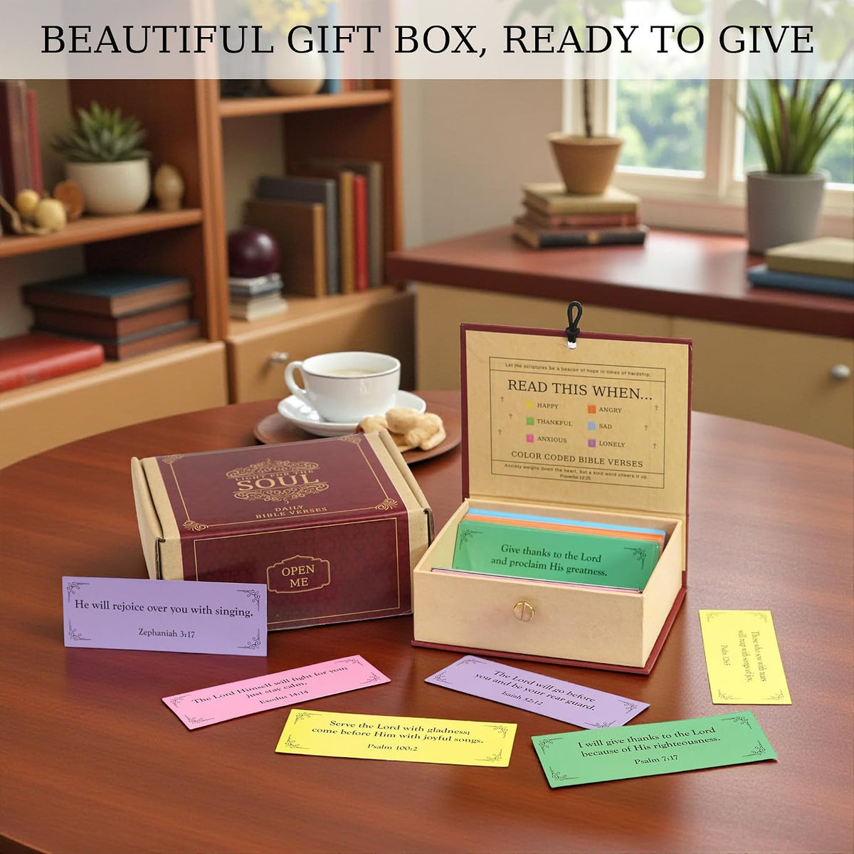 Read This When Bible Verse Box – 150 Color Coded Bible Verse for 6 Emotions – Mothers Day Gifts for Mom, Christian Gifts for Women