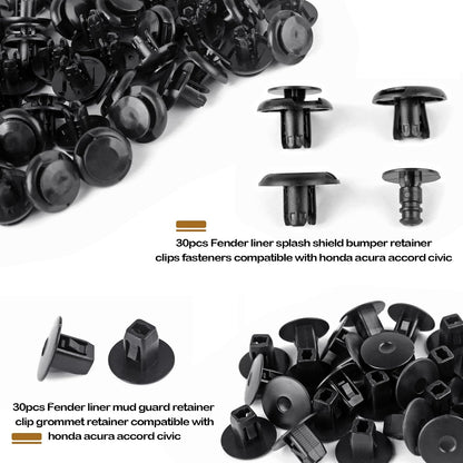 4 in 1 Bumper Fender Liner Clips Fits Honda CR-V Civic Acura Accord