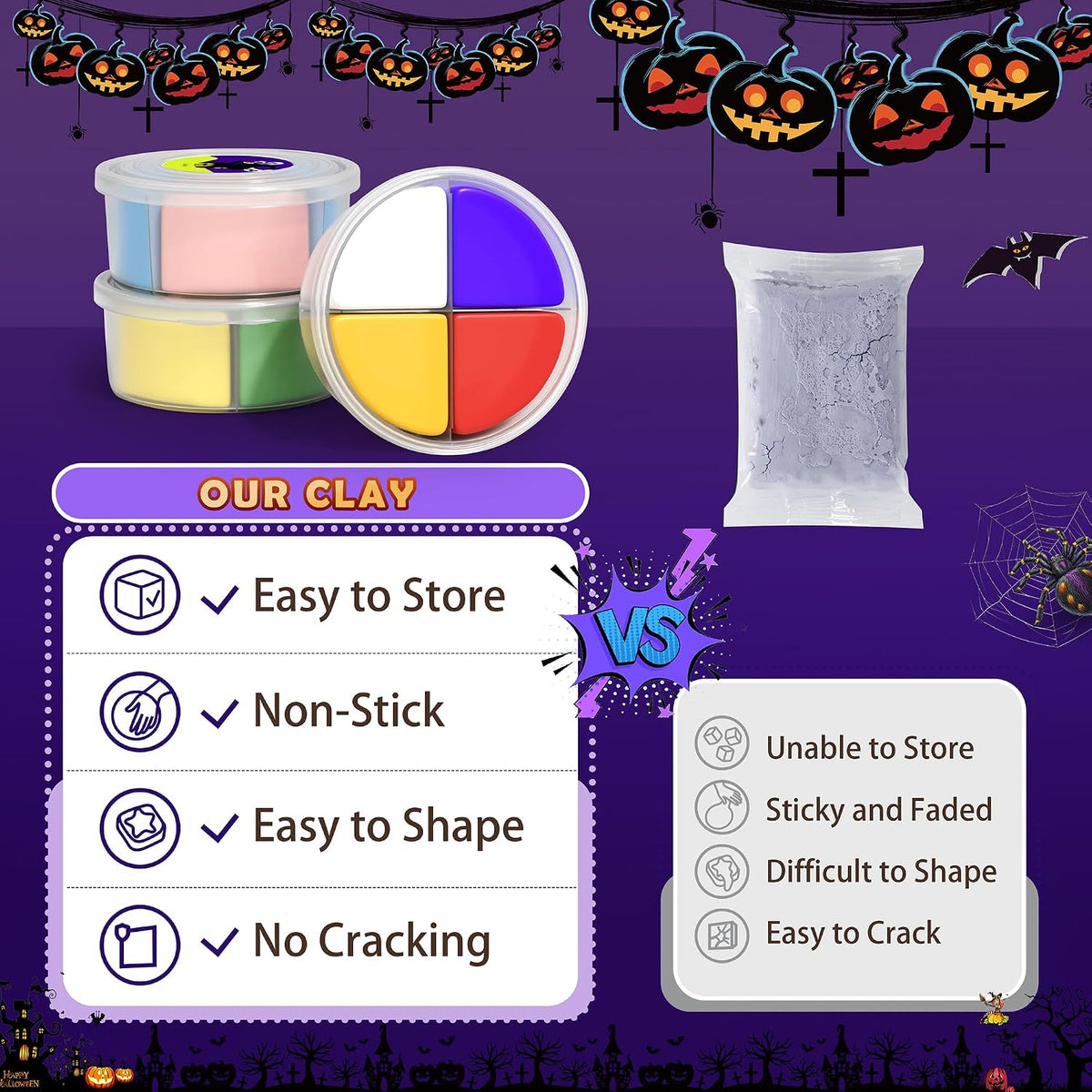 Air Dry Clay Kit, DIY Halloween Crafts, Modeling Clay for Kids