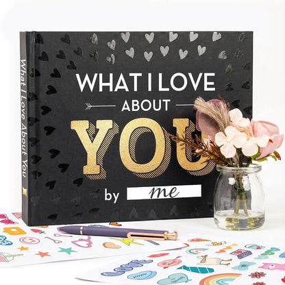 What I Love about You Book - Valentines Day Gifts for Him, Her - Fill-In-The-Blank Book for Men, Boyfriend, Husband, Women, Girlfriend, Wife, Him, Her - Couples Gifts for Anniversary, Christmas & More