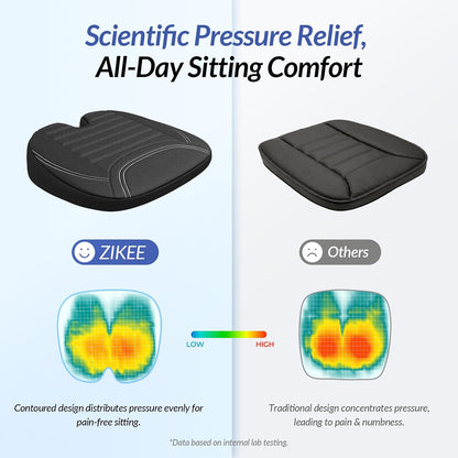 Wedge Car Seat Cushion for Tailbone Pain Relief & Better Visibility, Ergonomic Memory Foam Seat Cushion for Car with Breathable Channel Design, Fits Car, SUV, Truck, Non-Slip Mesh Cover