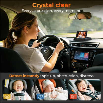 Baby Car Camera, Easy Install, 1080P Clear View, Reliable Design