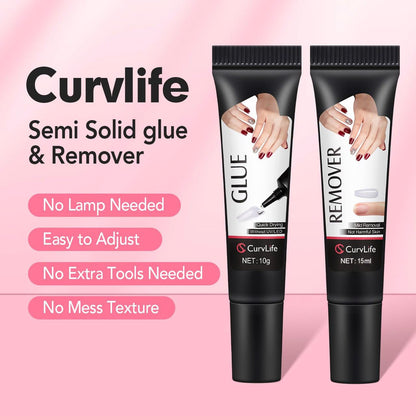 10G Semi Solid Nail Glue for Press Ons with 15Ml Nail Glue Remover