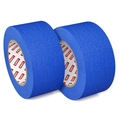 Blue Painters Tape 2 Inch X 55 Yards, 2 Rolls (110 Yards Total), Blue Masking Tape for Painting, Clean Removal Multi-Surface Paint Tape for Walls, Trim, DIY & Crafts