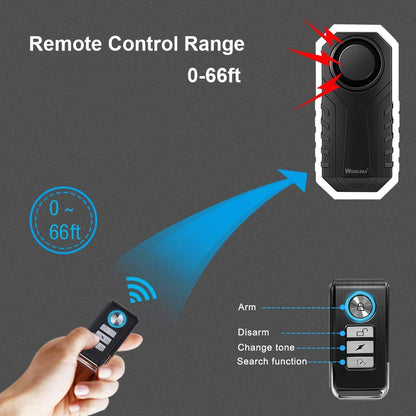 113Db Bike Alarm Wireless Vibration Motion Sensor Waterproof Motorcycle Alarm with Remote