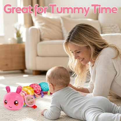 Baby Sensory Toys 0-6 Months Musical Stuffed Caterpillar Tummy Time Toys