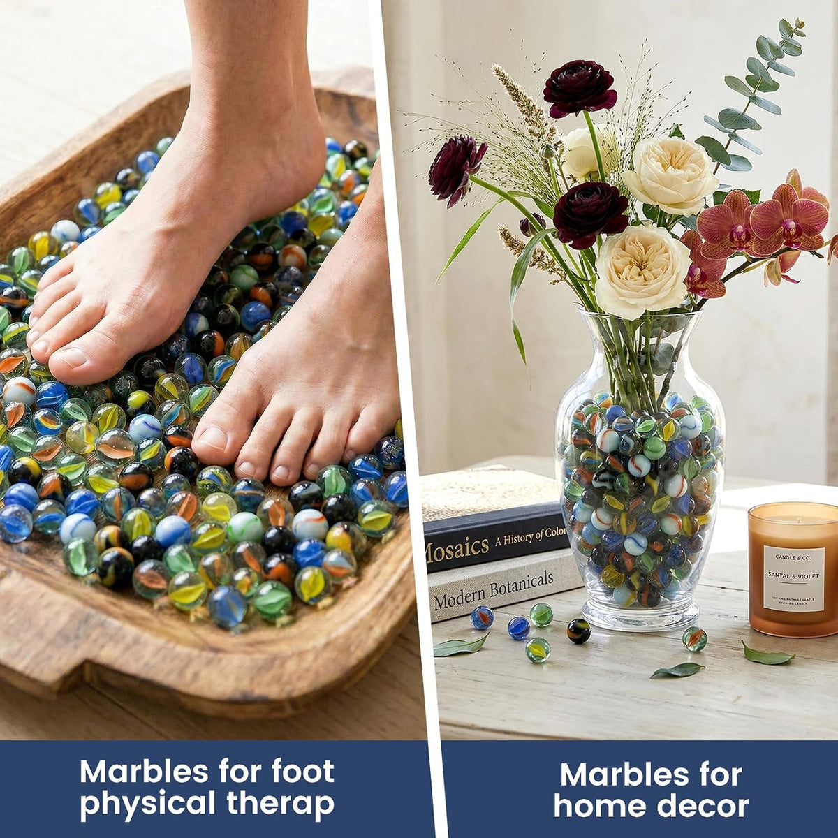 Colorful Glass Marbles, 0.6 Inch Marbles Bulk