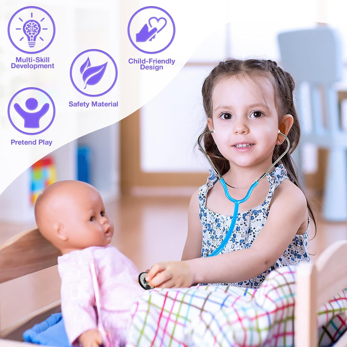 Kids Doctor Play Set with Stethoscope,Doctor Kit for Kids Ages 3-5