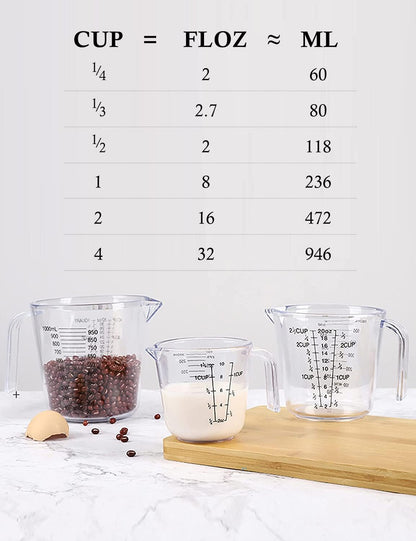 Measuring Cups Set, Liquid Measuring Cups for 3 for Kitchen