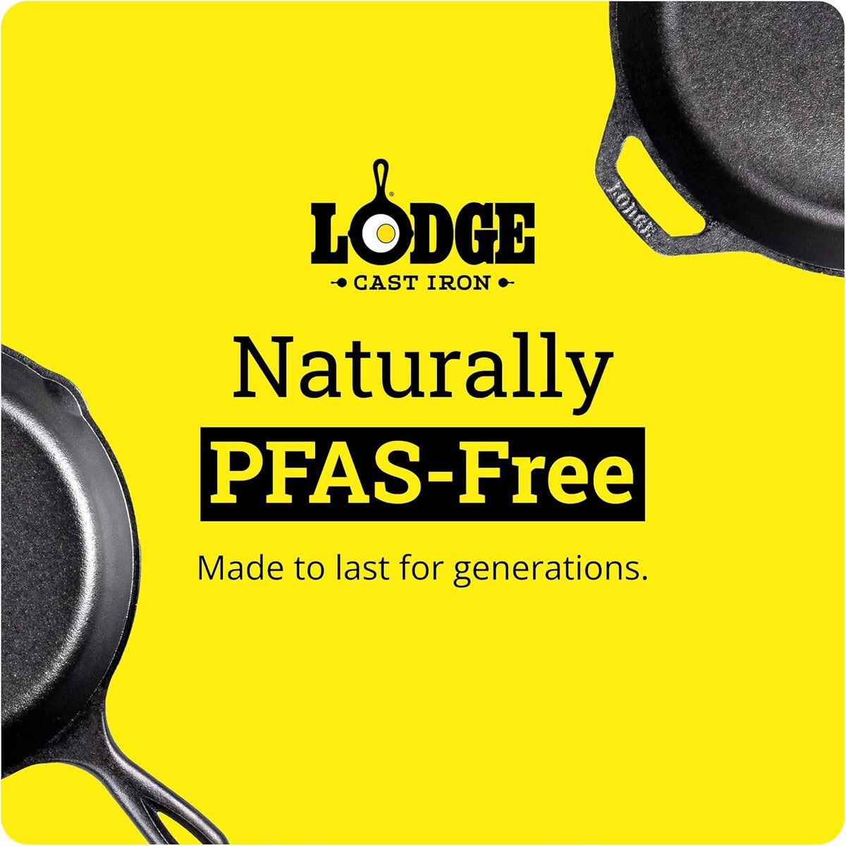 Pre-Seasoned Cast Iron Skillet with Silicone Handle Holder, 12 Inches