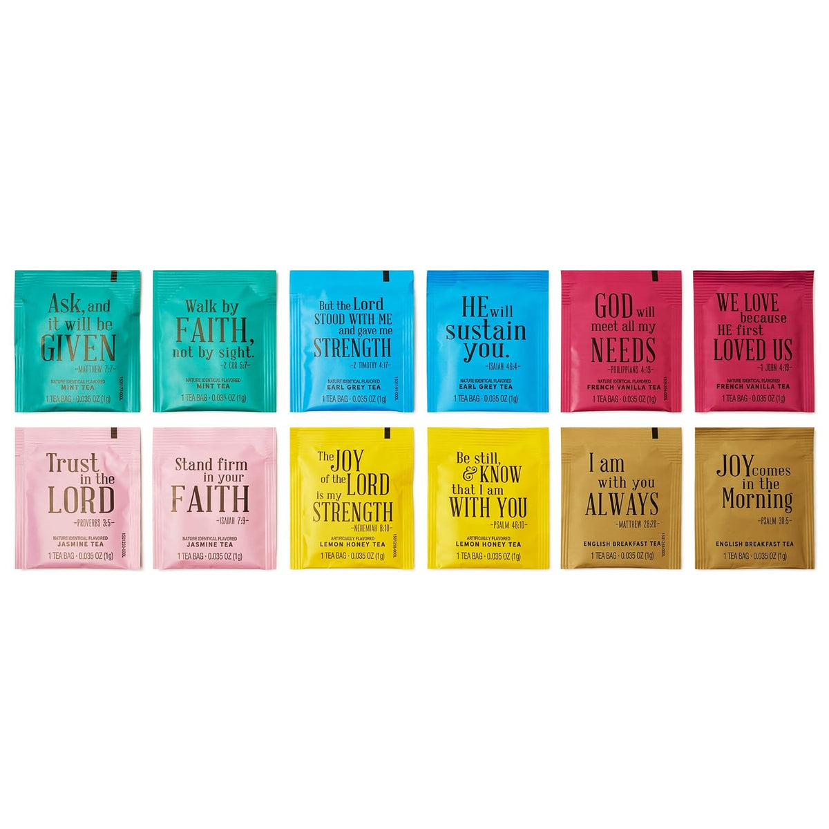 Christian Prayer Tea Gift Set, Religious Gifts for Women, Set of 90