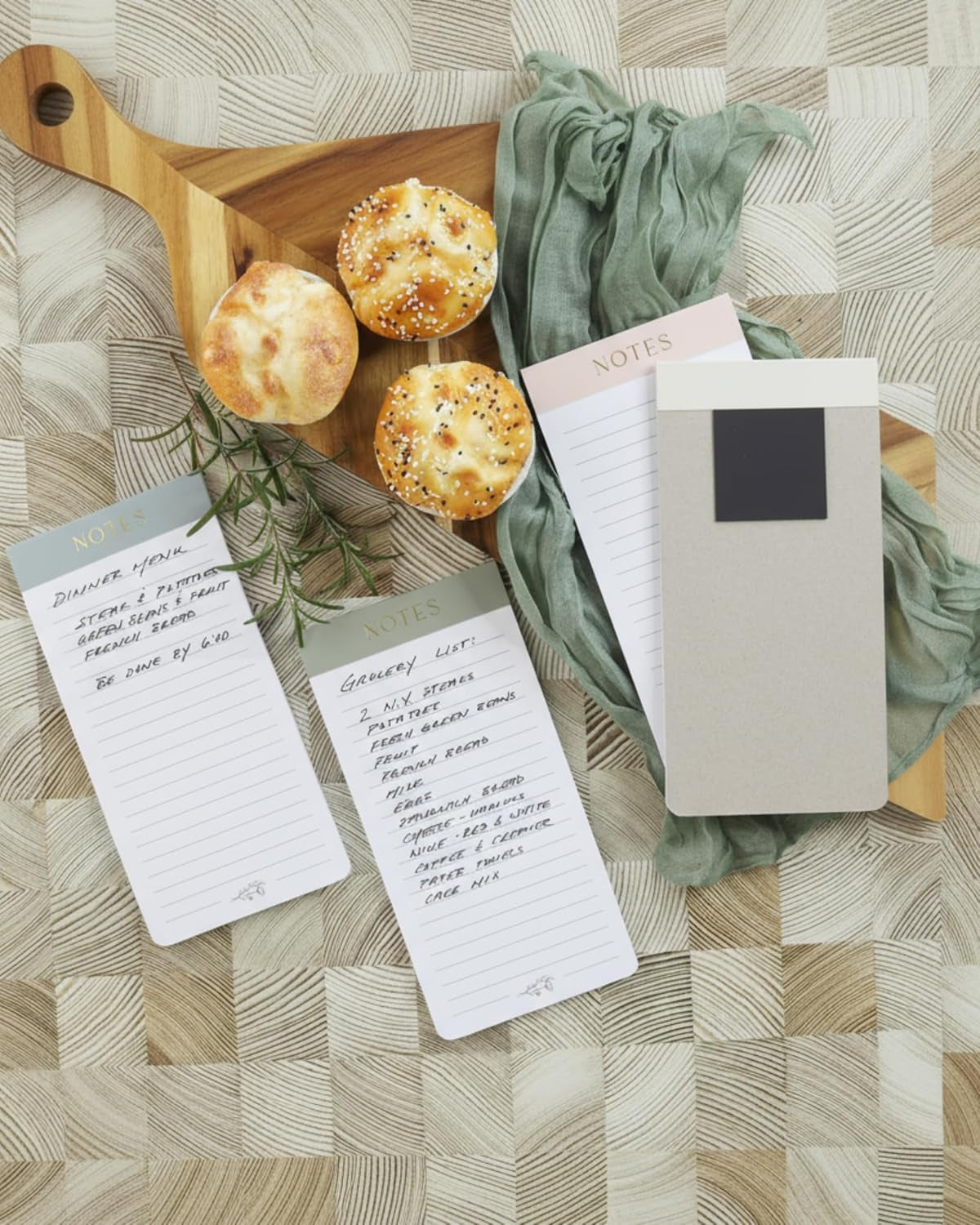 Beautiful Magnetic Notepads for Fridge - Set of 4 Modern Note Pads