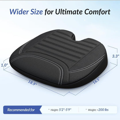 Wedge Car Seat Cushion for Tailbone Pain Relief & Better Visibility, Ergonomic Memory Foam Seat Cushion for Car with Breathable Channel Design, Fits Car, SUV, Truck, Non-Slip Mesh Cover