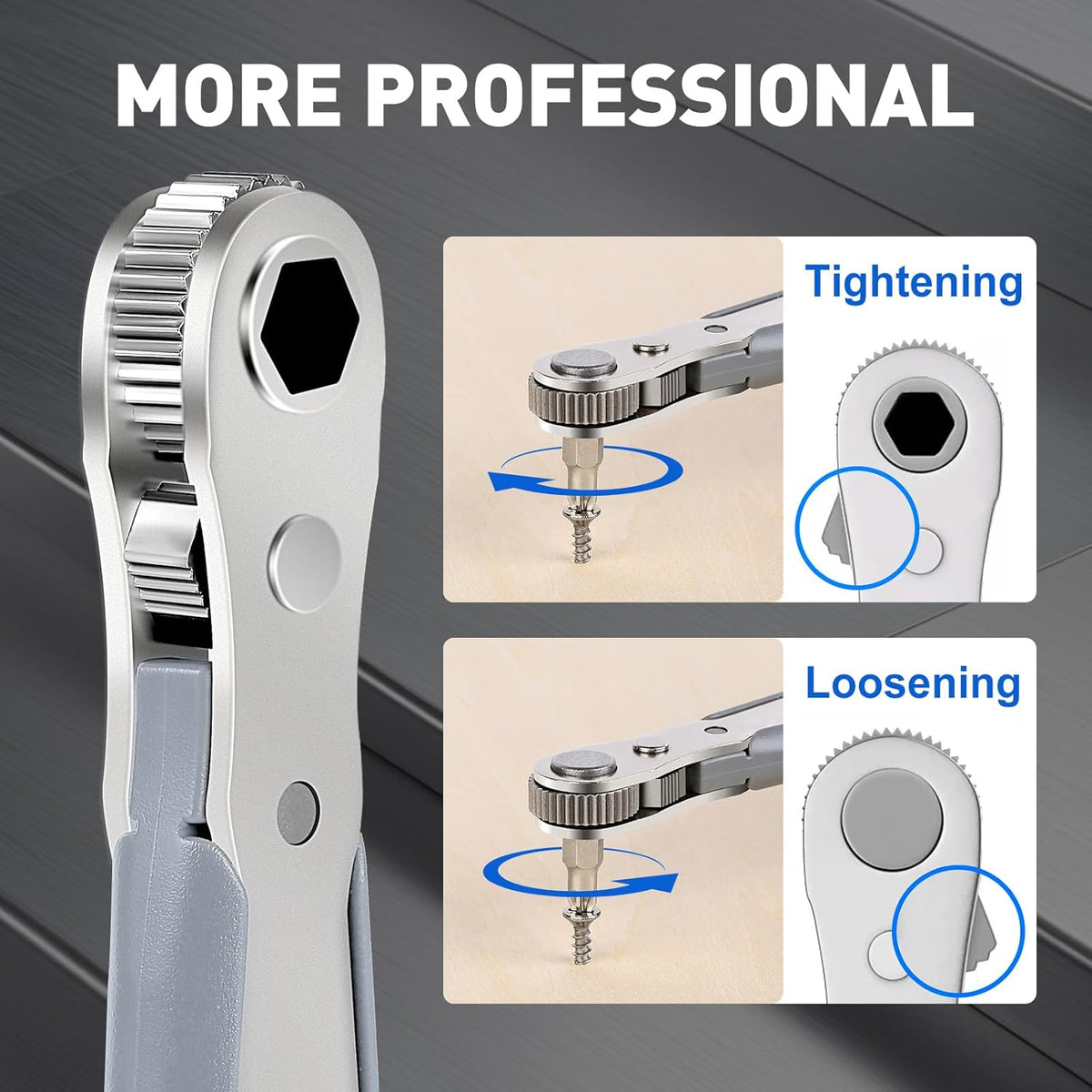 30In1 Right Angle Screwdriver, 36-Tooth Mini Ratchet Wrench