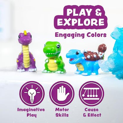 ® Dinos™ Dinosaur Light up Bath Toys, 6 Pack | Water-Activated Light up Toys Flash & Change Color | Easy-Grip Baby & Toddler Bath Toys | Sensory Bath Lights Watertight Bathtub Toys