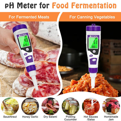 Food Ph Meter, Digital Ph Meter for Food Fermentation Canning