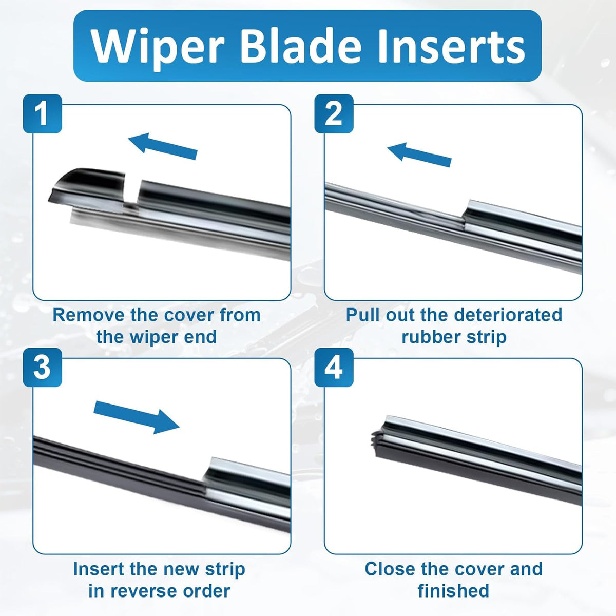 4Pcs Wiper Blade Refill, 28 Inch DIY Adjustable Wiper Blade Refill