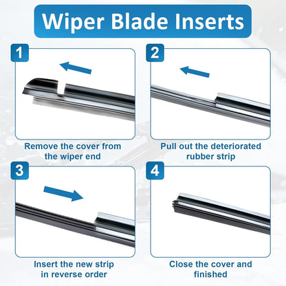 4Pcs Wiper Blade Refill, 28 Inch DIY Adjustable Wiper Blade Refill