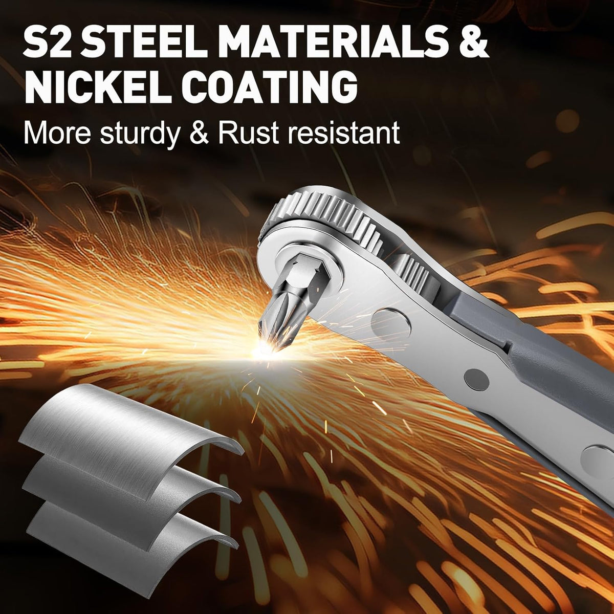 30In1 Right Angle Screwdriver, 36-Tooth Mini Ratchet Wrench