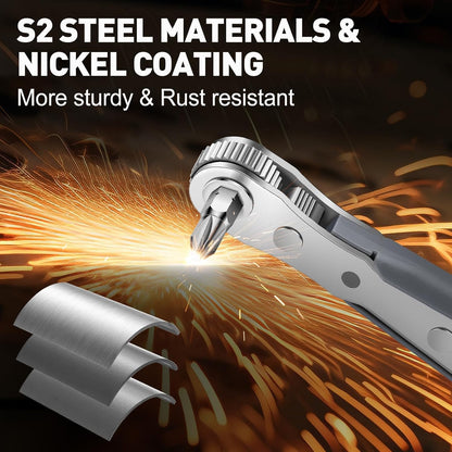 30In1 Right Angle Screwdriver, 36-Tooth Mini Ratchet Wrench