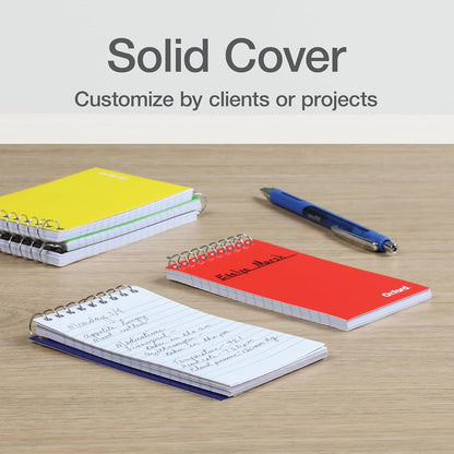 Spiral Memo Pads, Top Wire Bound, 3 X 5 Inch Pocket Notepad, College Ruled, Assorted Primary Colors, 75 Sheets, 5 Pack (25091)