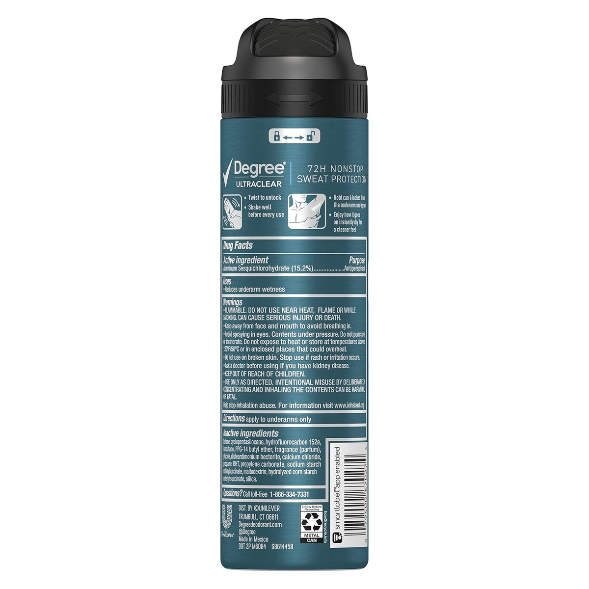 Men Antiperspirant Spray Black + White 3 Count Protects from Deodorant Stains Instantly Dry Spray Deodorant 3.8 Oz