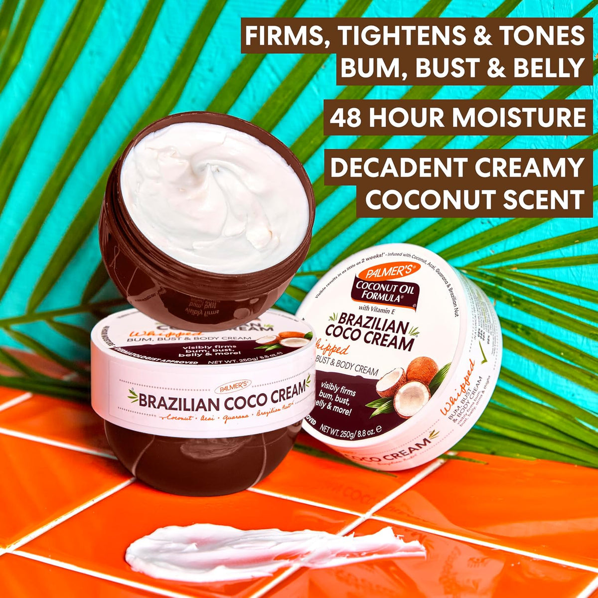 Firming Body Cream, Brazilian Coco Coconut Oil Formula (8.8 Fl Oz)