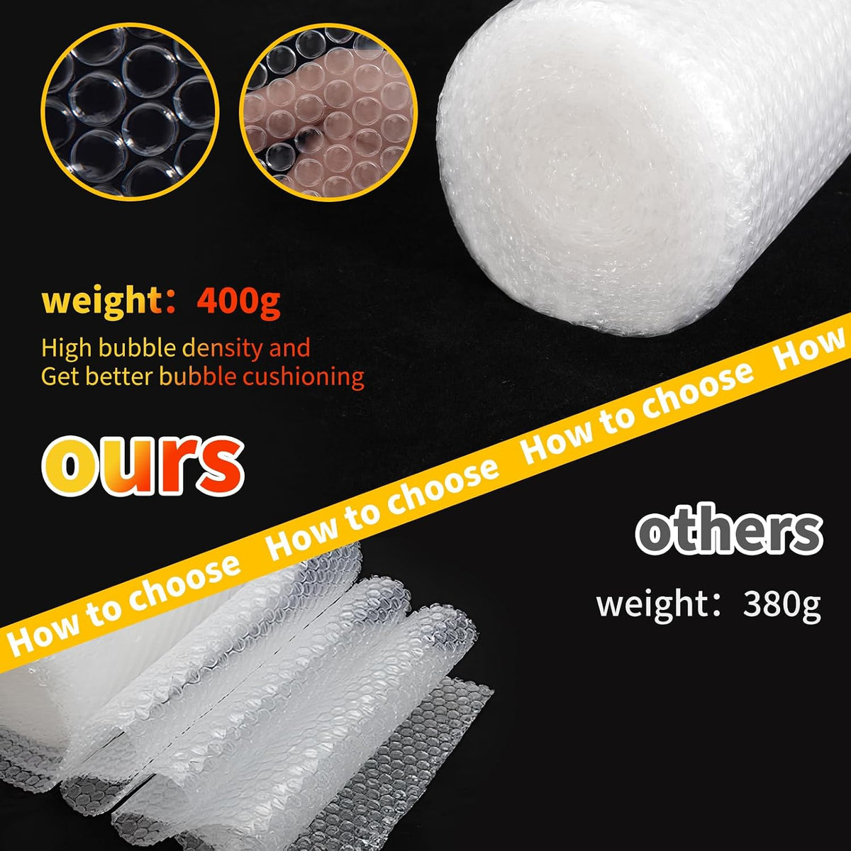 Bubble Cushioning Wrap 2 Pack 12 Inch X 72 Ft Total Bubble Wrap for Packing，Moving Boxes and Shipping for Your Business，Perforated Every 12 In.Suitable for Filling Packaging Boxes.