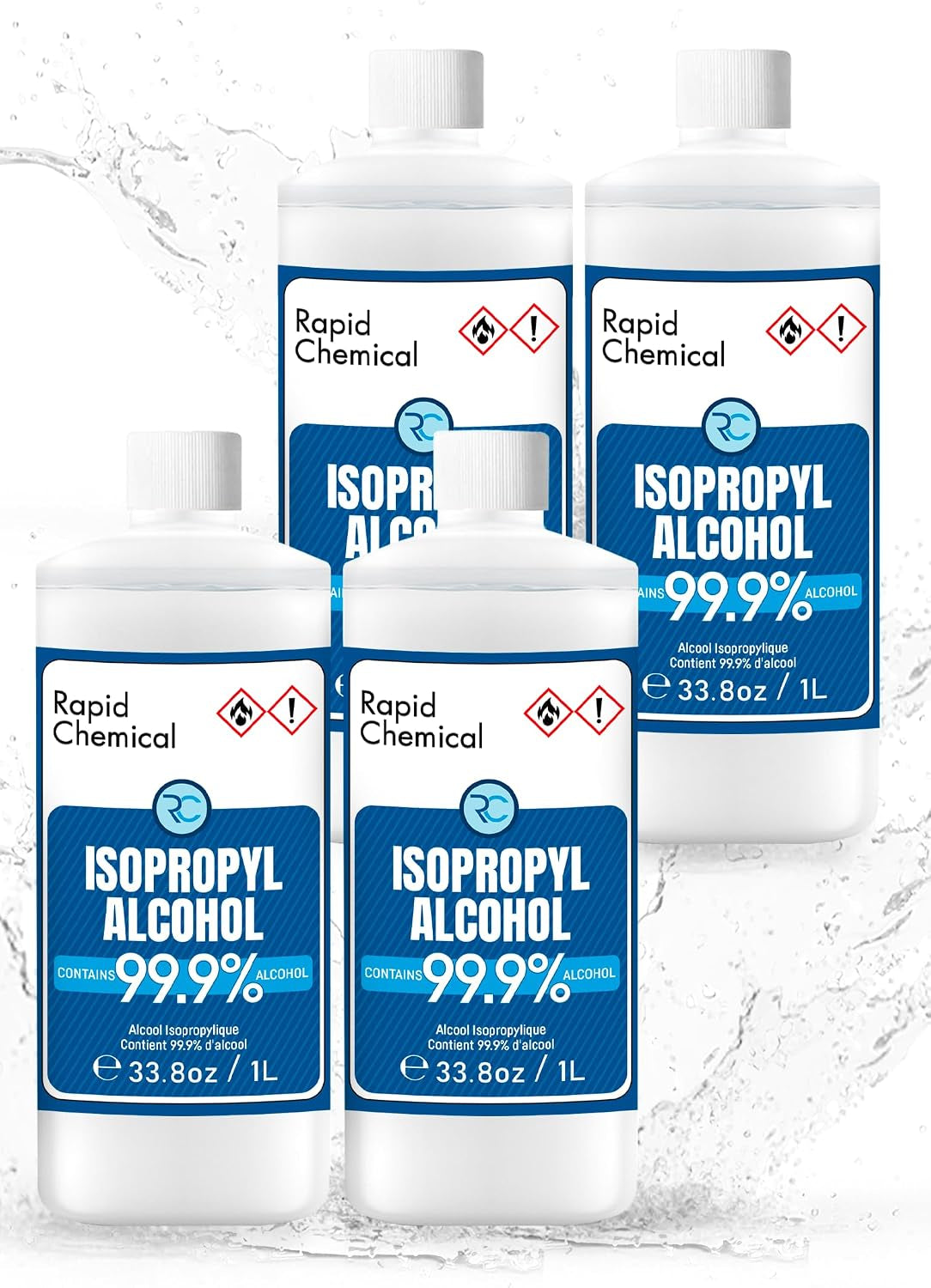 99% Isopropyl Alcohol - USP Grade - 99 Percent IPA Alcohol - 4 Pack 33.8 Fl Oz - 1 Gallon