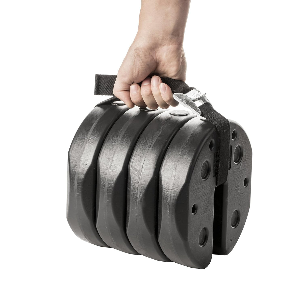 40 Pound Canopy Weight Set of 4 and Carry Strap with No-Pinch Design - Easy Installation and Removal to Secure Tents, Canopies, and Umbrellas at Outdoor Events