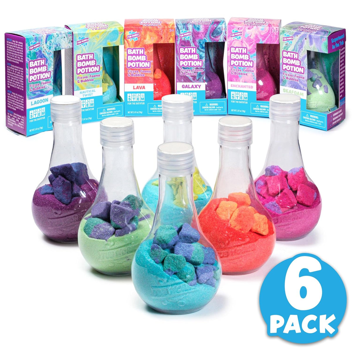 ® Kids Bath Bomb Potion™ Bath Toy, Variety 6 Pack | Nontoxic | Fizzes, Foams & Bubbles with an Eruption of Color | Interactive Bath Bombs | Fun Science Toddler Bath Toys