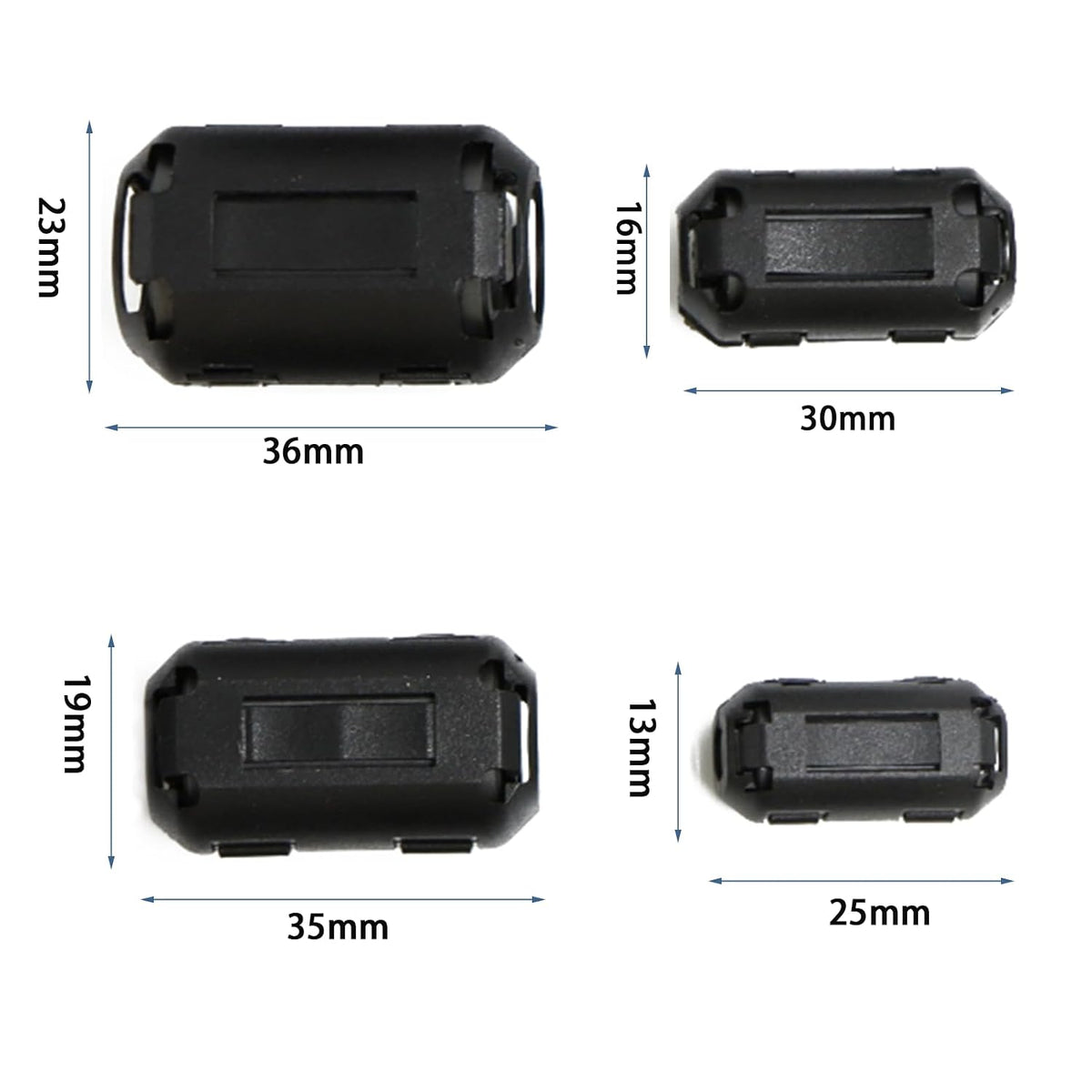 Clip-On Ferrite Choke Core 20 Pcs - Ferrite Bead RFI EMI Noise Suppressor