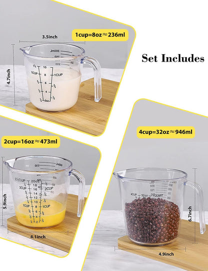 Measuring Cups Set, Liquid Measuring Cups for 3 for Kitchen
