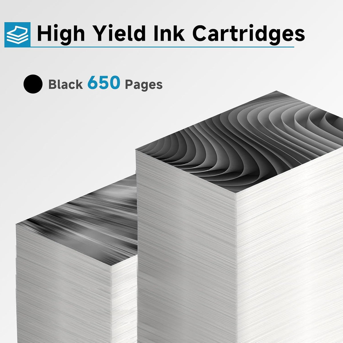 67XL Ink Cartridges Black 2 Pack Replacement for HP 67 Ink XL 6055 2827E