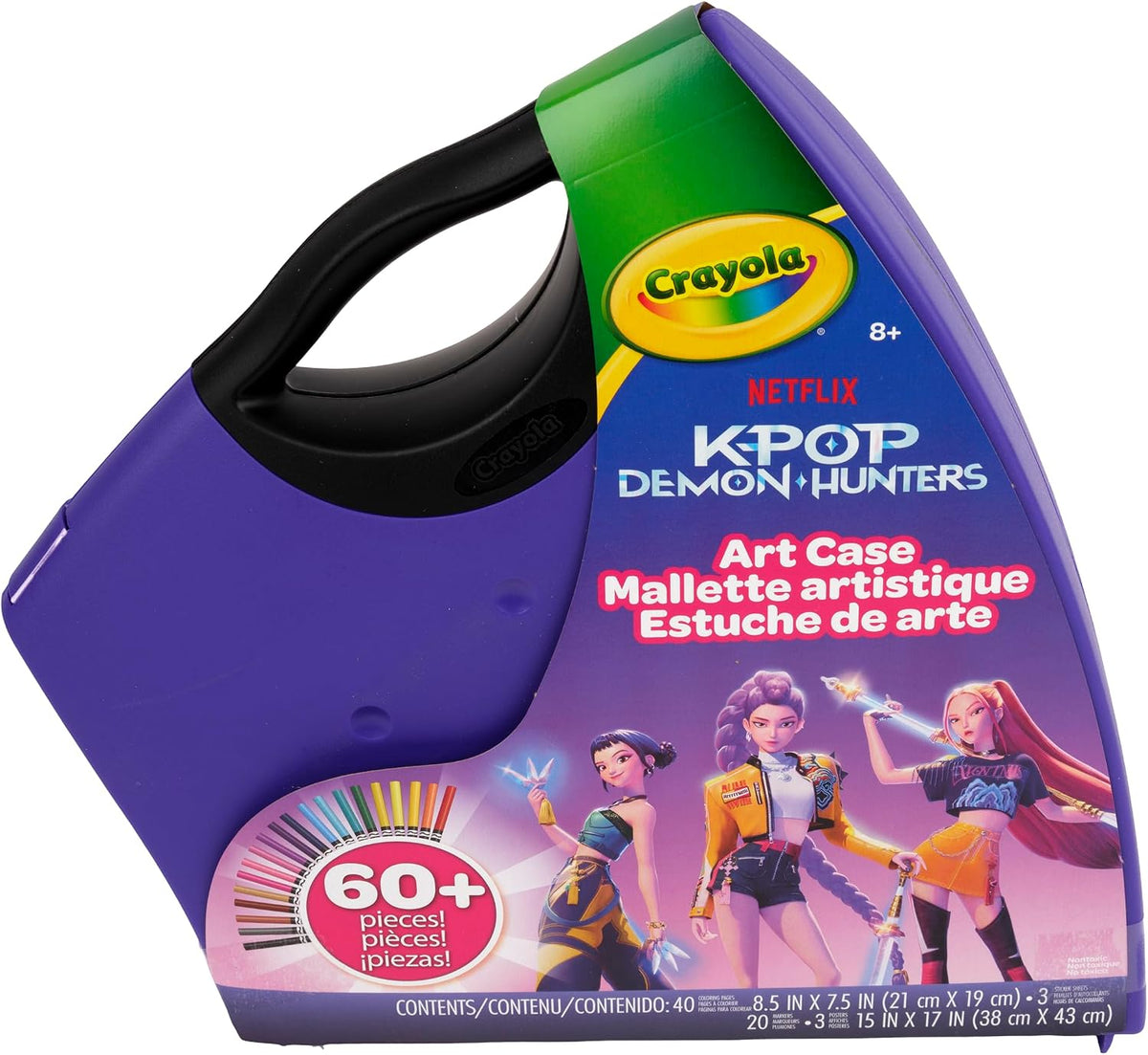 Kpop Demon Hunters Art Case (40+Pcs), Coloring & Sticker Craft Kit
